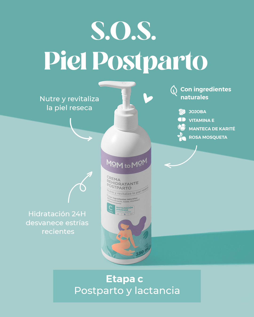 CREMA REHIDRATANTE POSTPARTO MOM to MOM Etapa C