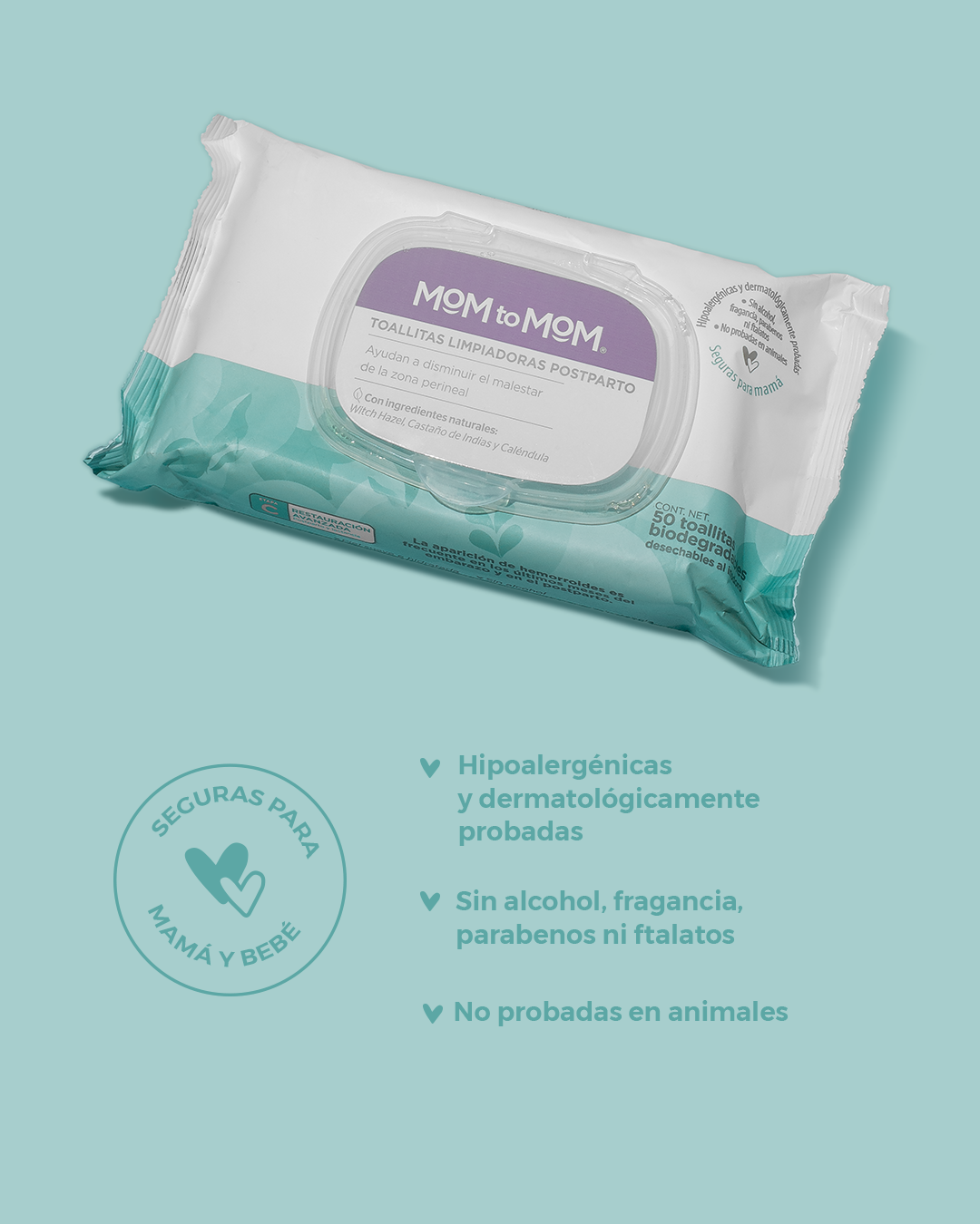 Toallitas Limpiadoras Postparto MOM to MOM ® Etapa c