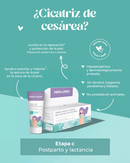 CREMA PARA CUIDADO DE CICATRIZ DE CESÁREA MOM TO MOM ETAPA C