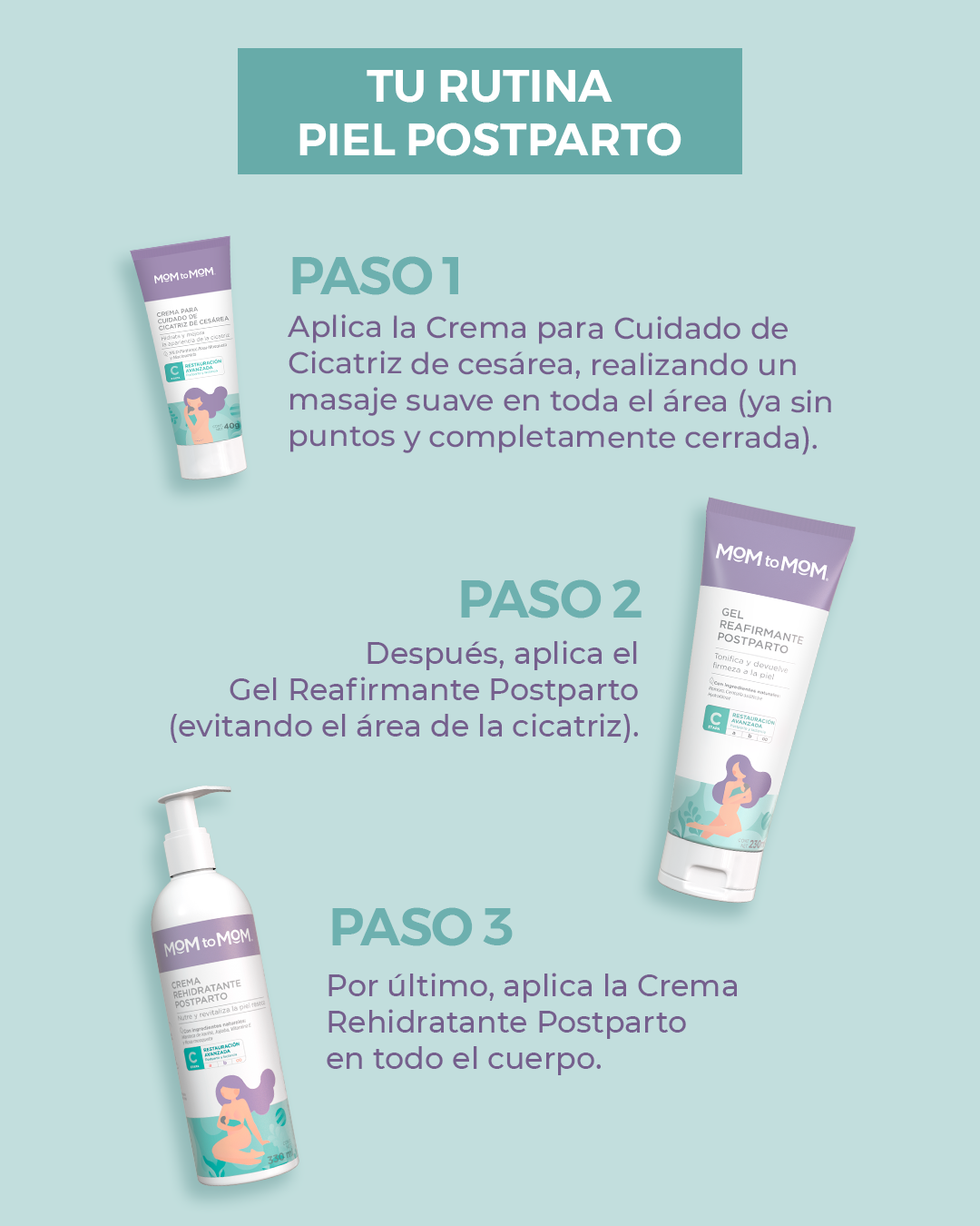 CREMA PARA CUIDADO DE CICATRIZ DE CESÁREA MOM TO MOM ETAPA C